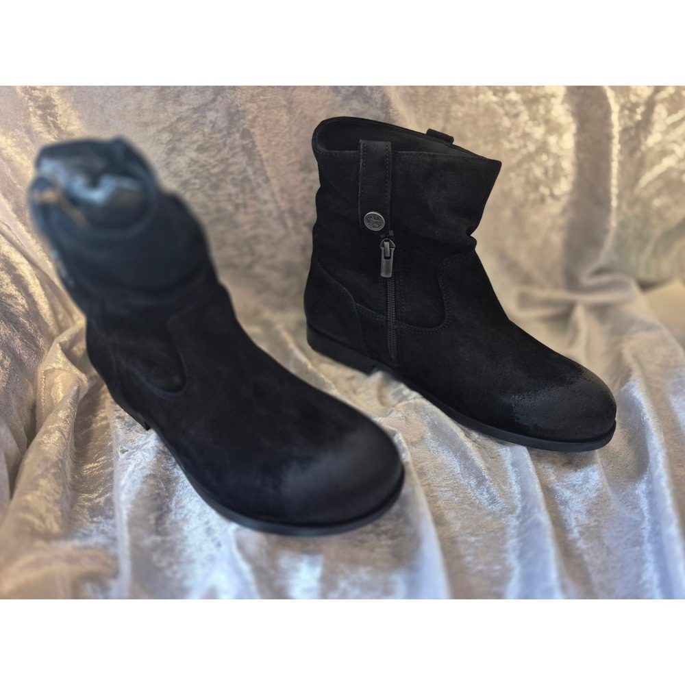 Birkenstock Samia Boot Black Waxed Suede Ankle Boots EU 36 US 5